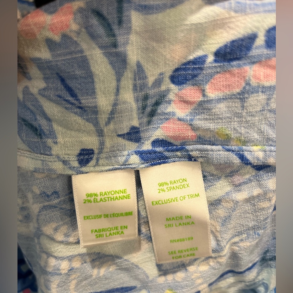 LILLY PULITZER Lyndsea Tunic Blue Peri Pinch Pinch XXS Style# 29175 - Picture 11 of 11